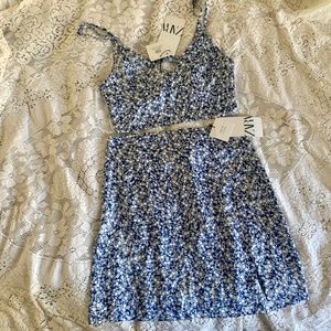 Zara Floral Crop Top and Skirt Two Piece Set NWT